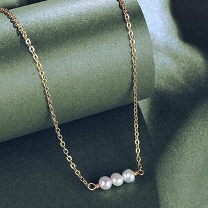 Handmade Freshwater Pearl Necklace, 14k Gold Silver Delicate Pearl Necklace
